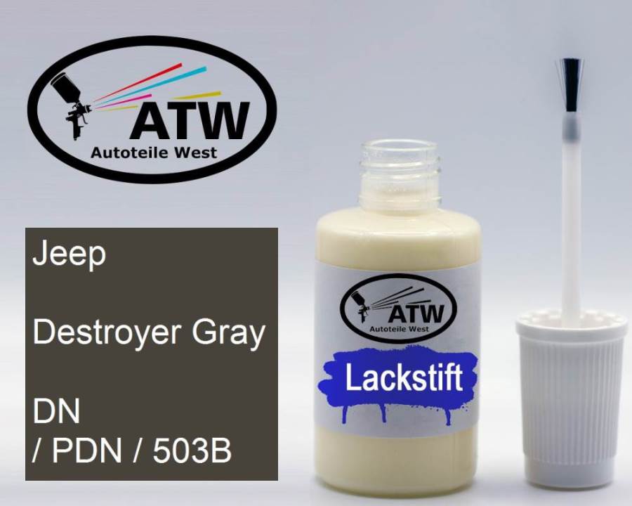 Jeep, Destroyer Gray, DN / PDN / 503B: 20ml Lackstift, von ATW Autoteile West.